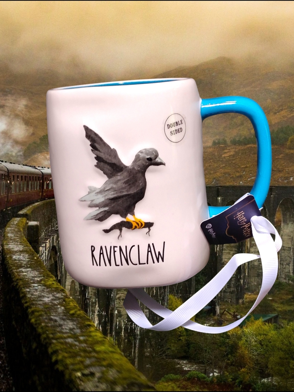 Rae Dunn Harry Potter Ravenclaw Ceramic Mug with Blue Handle and Interior NWT